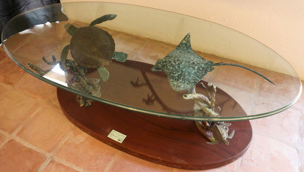 Sea Turtle and Manta Ray Table (Large Item)